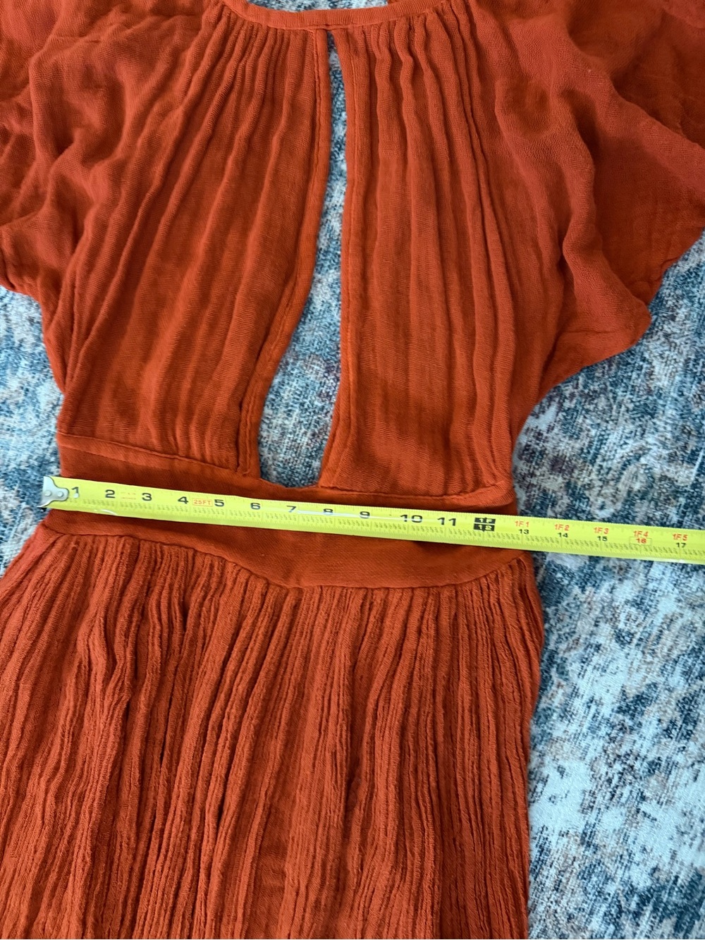 NEW Jen’s‎ Pirate Booty Monaco Gauze Maxi Dress Burnt Orange M/L - Picture 12 of 13
